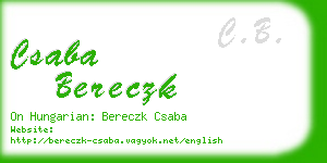 csaba bereczk business card